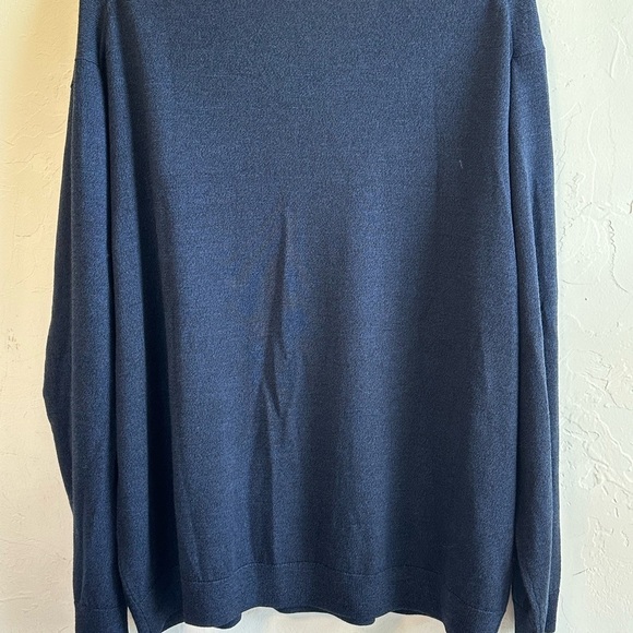 NWT Hart Schaffner Marx Dark Blue Merino Wool V-Neck Pullover Sweater Sz 3XB - Picture 6 of 11